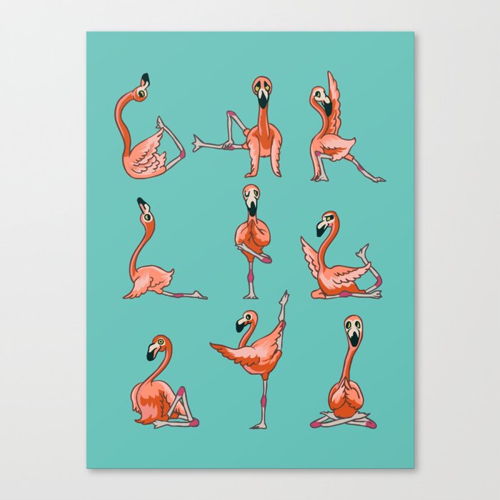 Flamingo Yoga Canvas Print