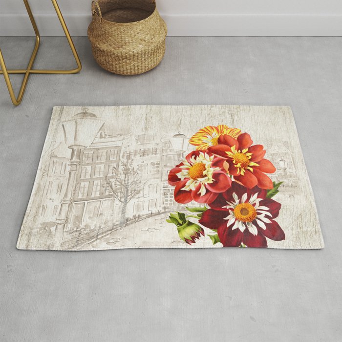 Macro Flower 34 Dahlias Rug By Julianarw