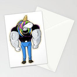 Muscular unicorn Stationery Card
