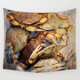 Blue Crabs Wall Tapestry