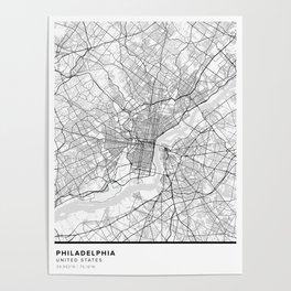 Philadelphia Simple Map Poster