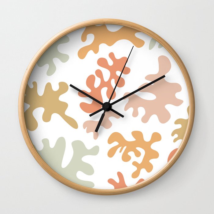 Colorful Beachy Squiggle Art Wall Clock