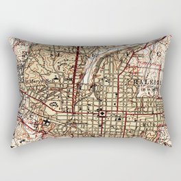 Vintage Map of Raleigh North Carolina (1940) Rectangular Pillow