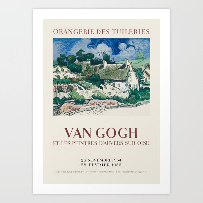 Vincent van Gogh - Exhibition poster for the Orangerie Des Tuileries, 1954 Art Print