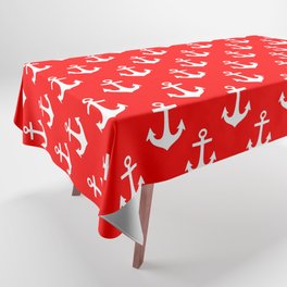 Anchors (White & Red Pattern) Tablecloth