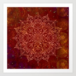Rust Red Mandala Art Print