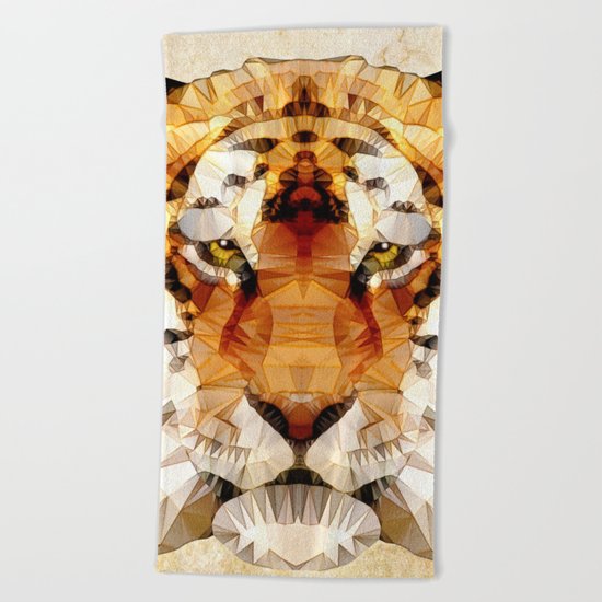 abstract tiger Beach Towel