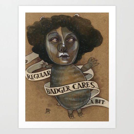 REGULAR BADGER Art Print