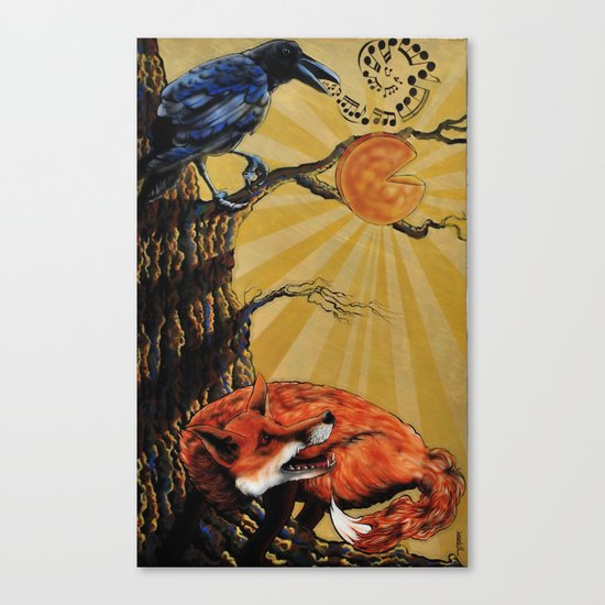 the Fox and Crow Canvas Print
