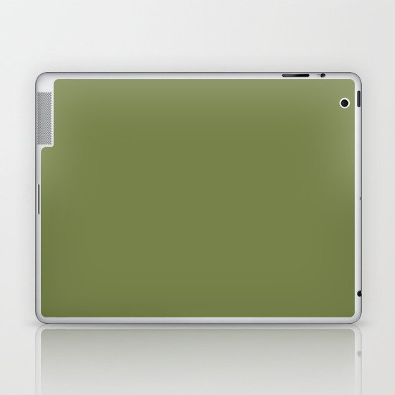 Dark Green-Brown Solid Color Pantone Grasshopper 18-0332 TCX Shades of Green Hues Laptop & iPad Skin