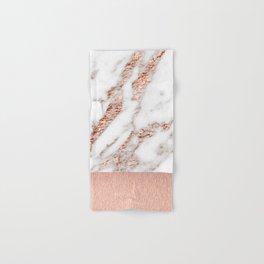 Rose gold marble and foil Hand & Bath Towel