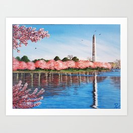 Washington DC Cherry Blossom Explosion Art Print