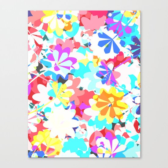 Joyful floral garden Canvas Print