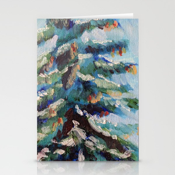 Painted fir tree Stationery Cards