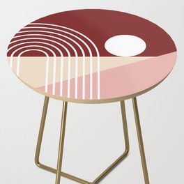 Sun Rainbow Beach Abstract 6 in Red Beige Pink Side Table