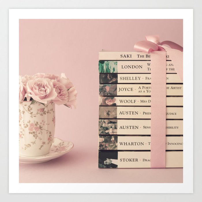 book stack art print by andreka society6
