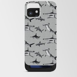 Hammerrhead Shark Pattern in black and White iPhone Card Case