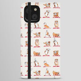 English Bulldog Yoga Watercolor iPhone Wallet Case