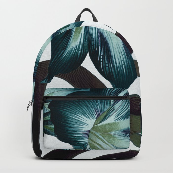 Teal Serenity: Amaryllis Print in Tranquil Teal – Sophisticated Florals Backpack