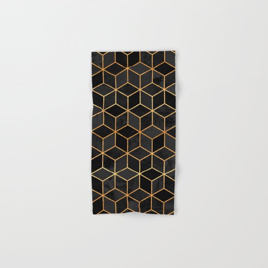 Black Cubes Hand & Bath Towel