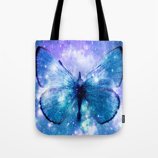 Celestial Butterfly Violet Teal Tote Bag