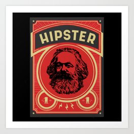 Hipster Marx Retro Poster Art Print