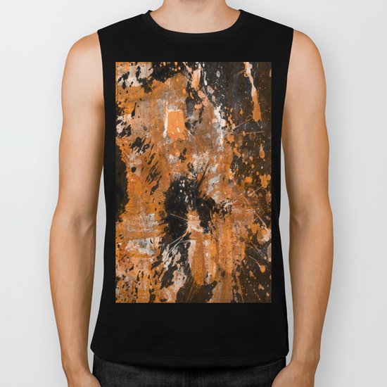 Rusting Darkness - Abstract in gold, black and white Biker Tank