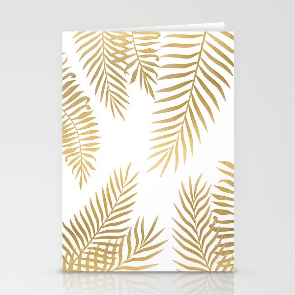 Gold palm leaves Stationery Cards