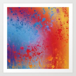  Abstract Color Splash in Red Blue and Yellow 3 Art Print