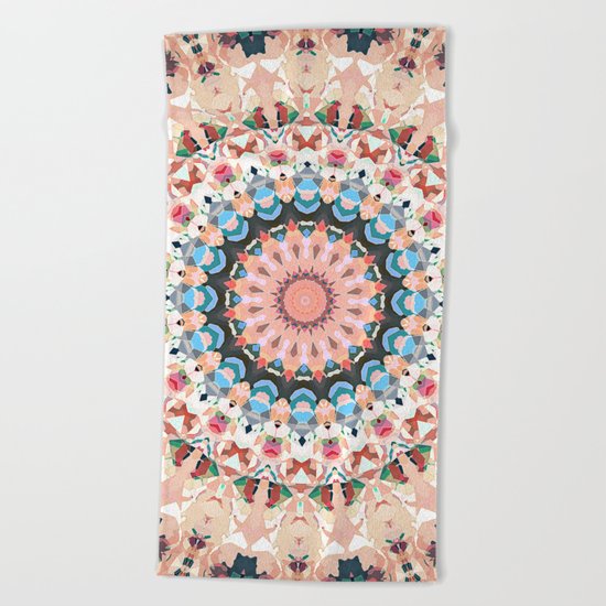 Textural Circles of Color Beach Towel