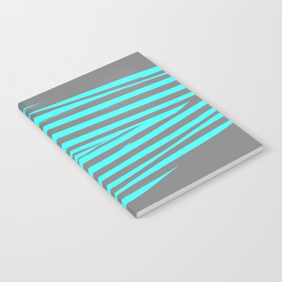 Aqua & Gray Stripes Notebook