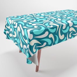 Turquoise Abstract Swirls Tablecloth