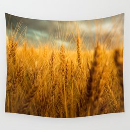 Harvest Time - Golden Wheat Field on Late Spring Day in Colorado Wall Tapestry