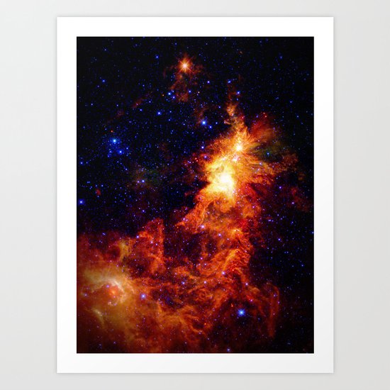 Fiery gAlAXy Indigo Stars Art Print