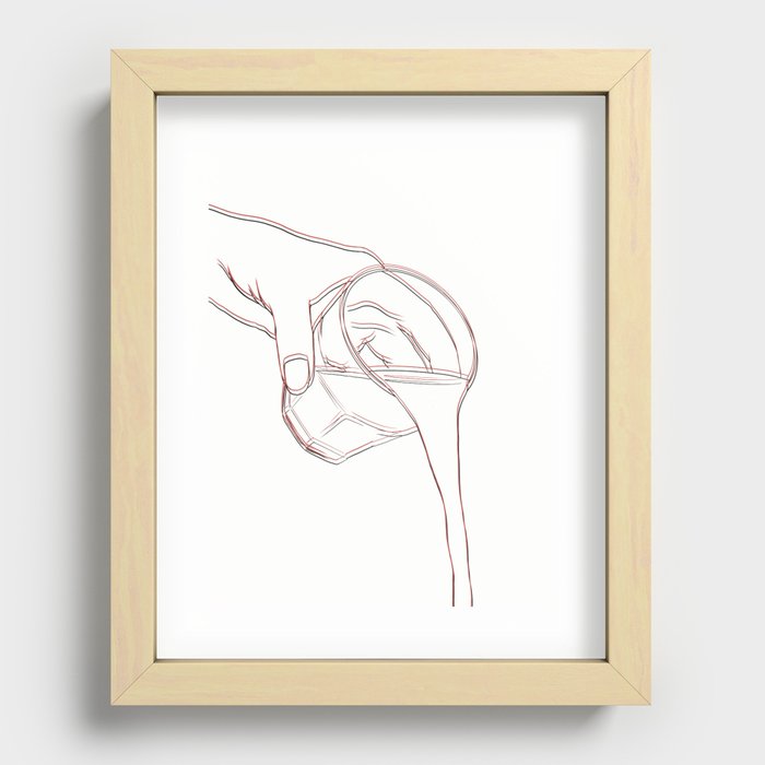 Pouring Dreams: A Minimalistic Take on Letting Go of the Past Recessed Framed Print