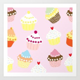 I Love Cupcakes Art Print