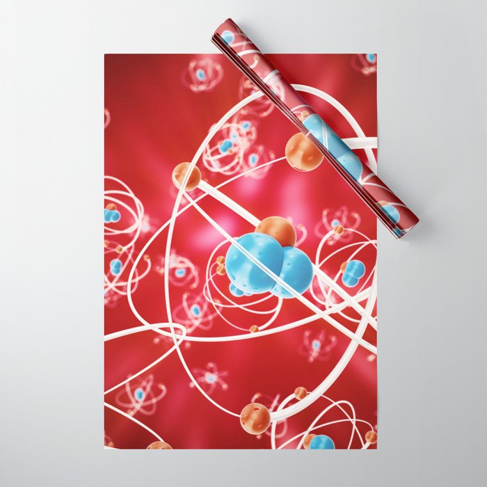 Abstract atom background, Chemistry model of molecule Wrapping Paper