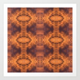 Glowing orange cloudscape as a symmetric pattern 2 Art Print