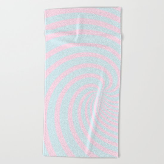 Swirl 60´ies in pink and aqua - Circles on #Society6 Beach Towel