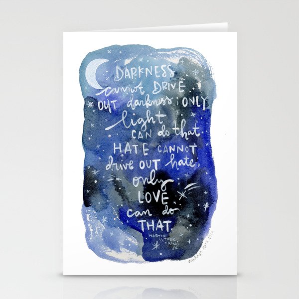 Light and Darkness - Love Can Do That - Famous Quote - Equal Rights - Night Sky Stationery Cards