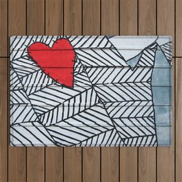 Heart On A Wall Outdoor Rug