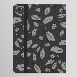 Luxurious grey and yellow leaves and dots pattern iPad Folio Case