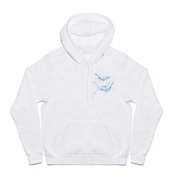 Blue Whales On White Hoody