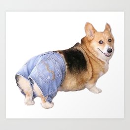 Corgi, Apple Bottom Jeans Art Print