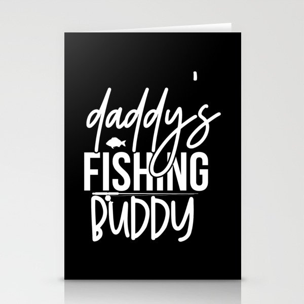 Daddy's Fishing Buddy Cute Kids Hobby Stationery Cards
