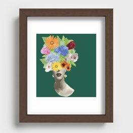 Floral Woman Portrait Recessed Framed Print