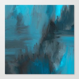 Accomplish 19 - Abstract Modern - Blue Sky Blue Aqua Gray Teal Charcoal Canvas Print