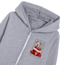Santa Claus Deer - Christmas nutcracker bag Kids Zip Hoodie