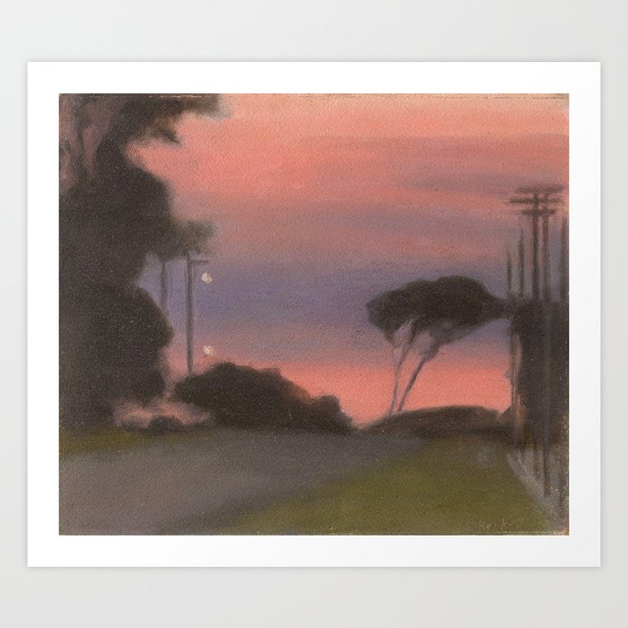Evening Landscape - Clarice Beckett - Australian abstract Realism Art Print