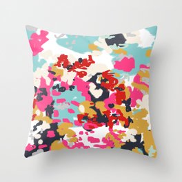 Inez - Modern Abstract painting in bold colors for trendy modern feminine gifts ideas  Throw Pillow
